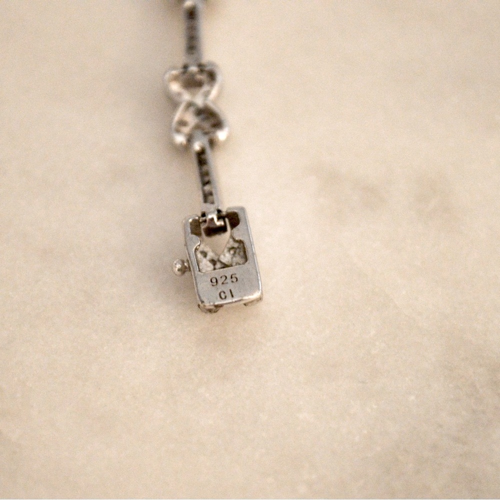 Solid 925 Sterling Silver Cubic Zirconia Bracelet (Discounted Shippingπ) - Picture 4 of 5